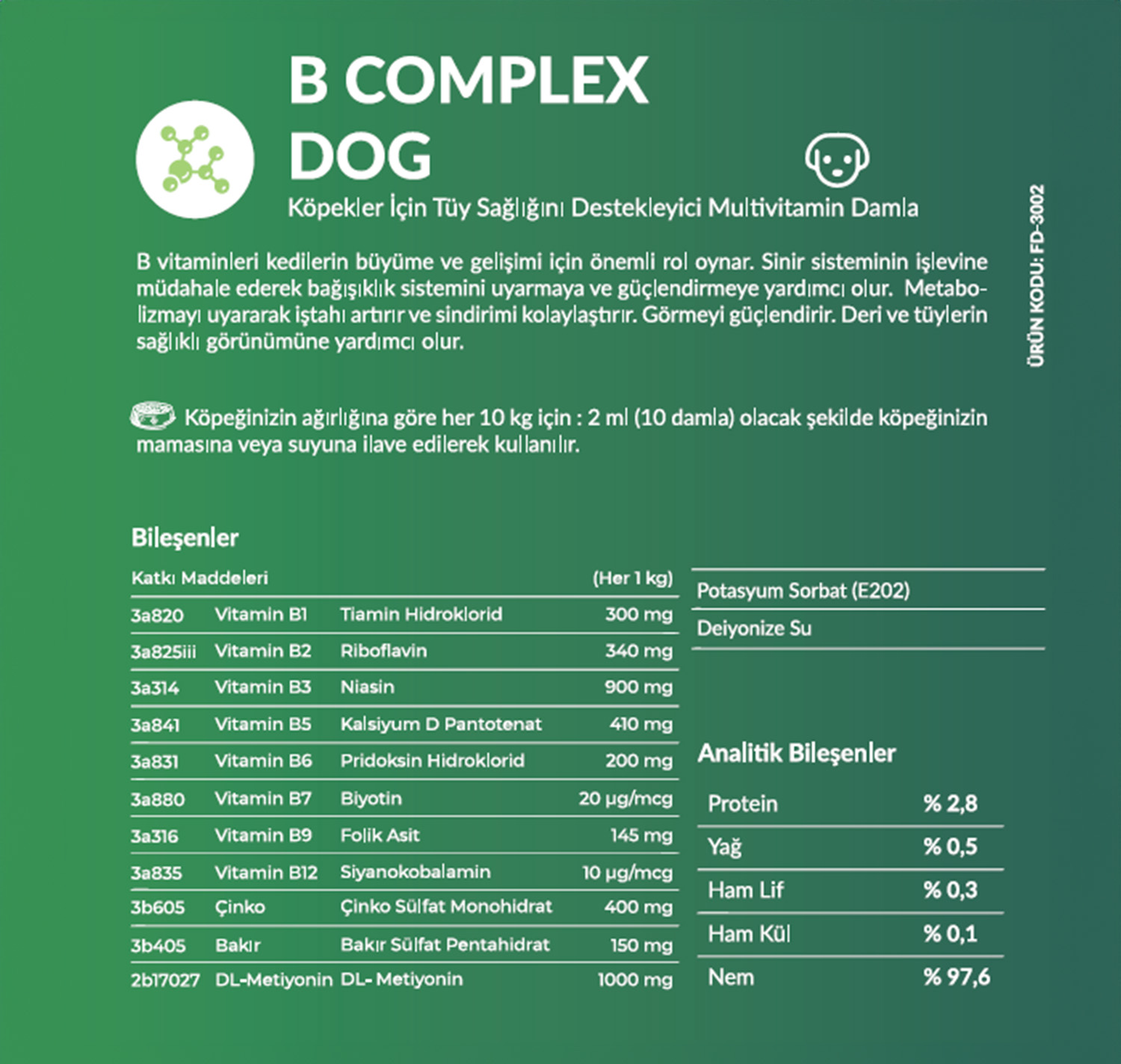 B Complex Dog Harveld Kedi ve Köpek Vitaminleri